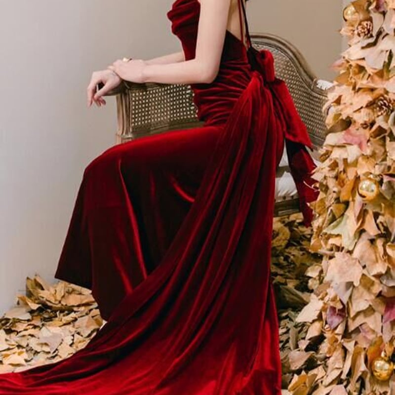 美品！ロングドレス ☆TADASHI☆USA製ブラック×パープルロングドレス