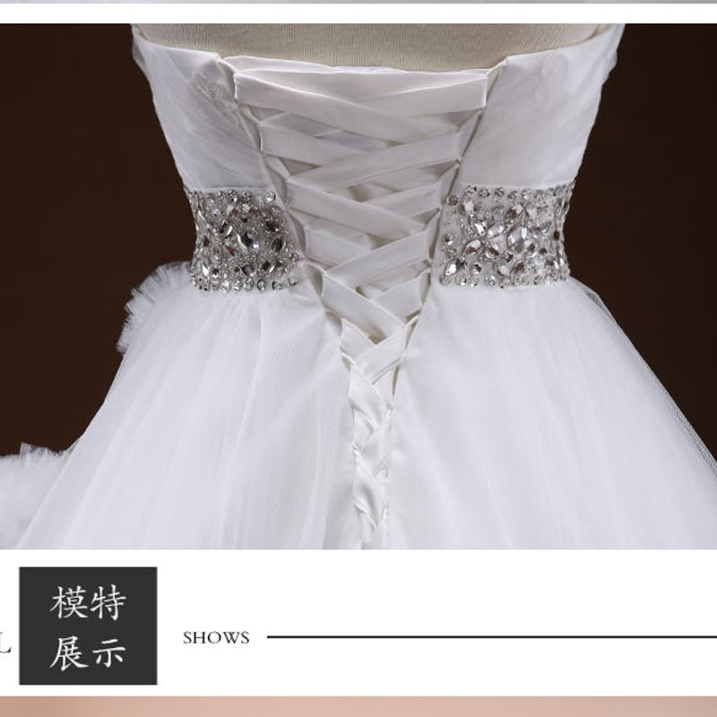 雲の感じ、トレーンウェディングドレス、 上品！ ドレスワンピース結婚 