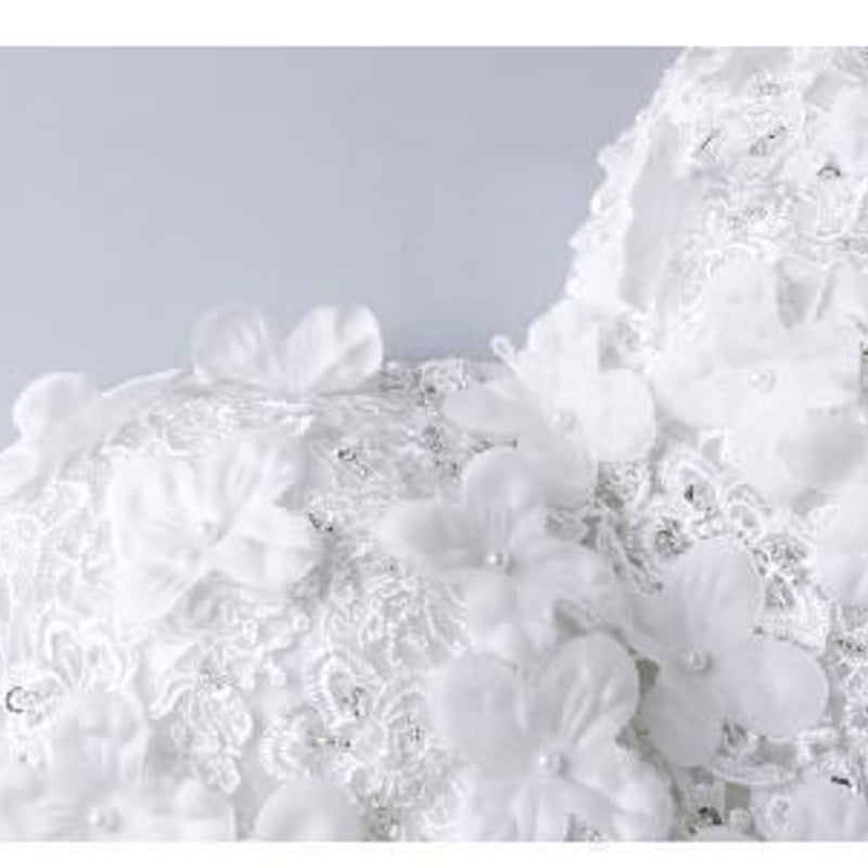 ウエディングドレス ホワイト ソフトチュール オフショル プリンセス