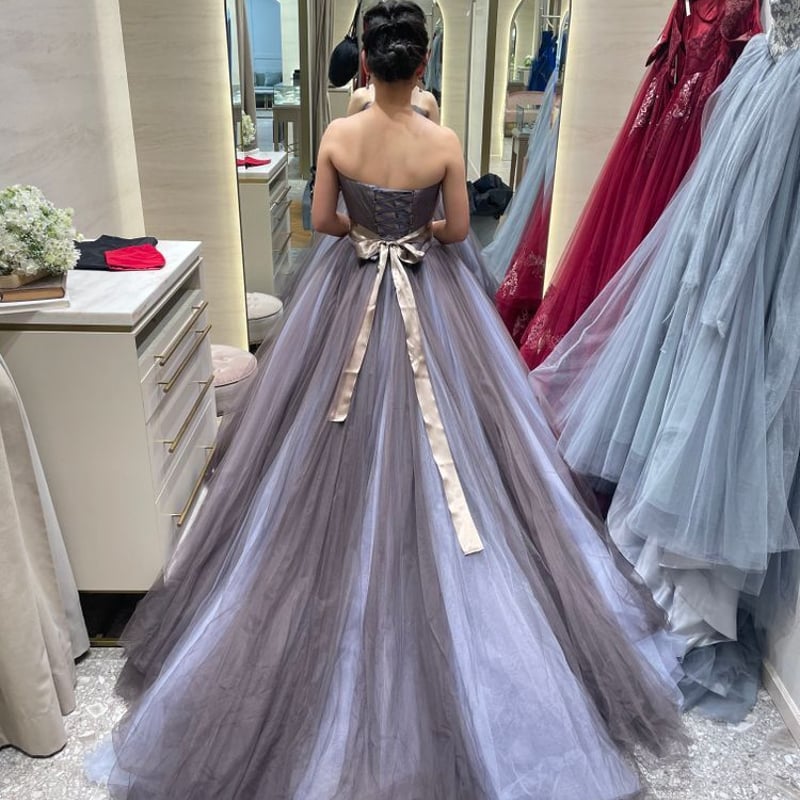 高品質！ カラードレス 上質オーガンジー 柔らかく重ねたチュール  