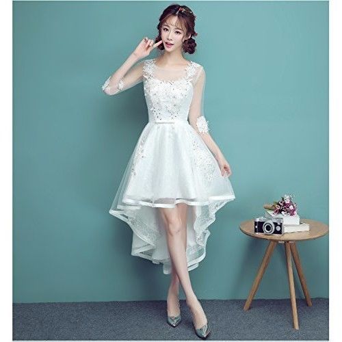 シックな雰囲気♪チュール袖♪ミニドレス　結婚式,パーティー パーティドレス 黒 韓国 ミニドレス フレアスカート リトル