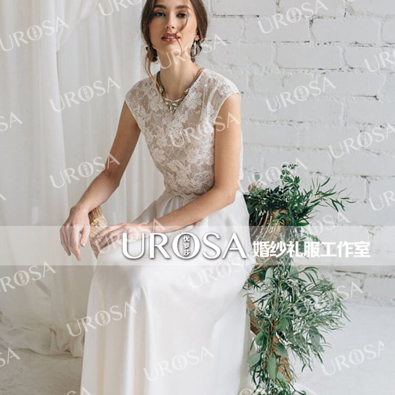 高品質！ウエディングドレスセパレートドレス ホワイト 背中見せ