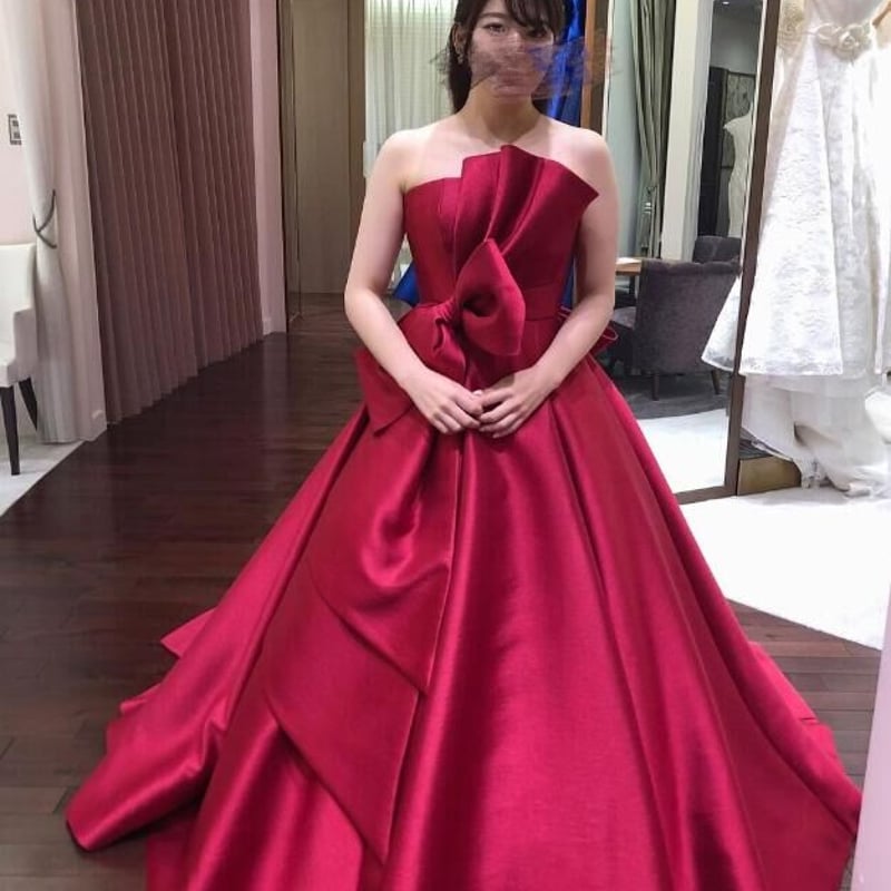 パーティードレス ローズピンク ふっくら柔らかなバックリボン ベア  