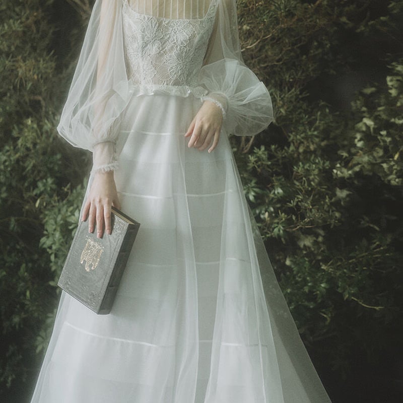 上品！ 替わっ ウエディングドレス ホワイト セパレート 繊細レース エレ 