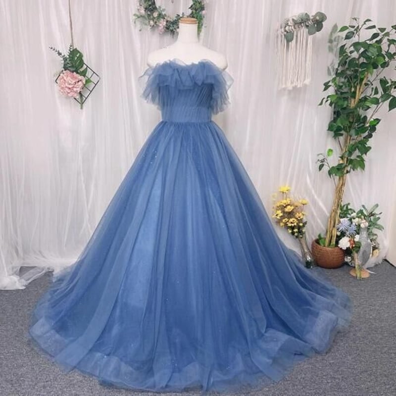 フォーマル/ドレスウエディングドレス    ブルーグレー   エアリー感   挙式前撮り  結婚式