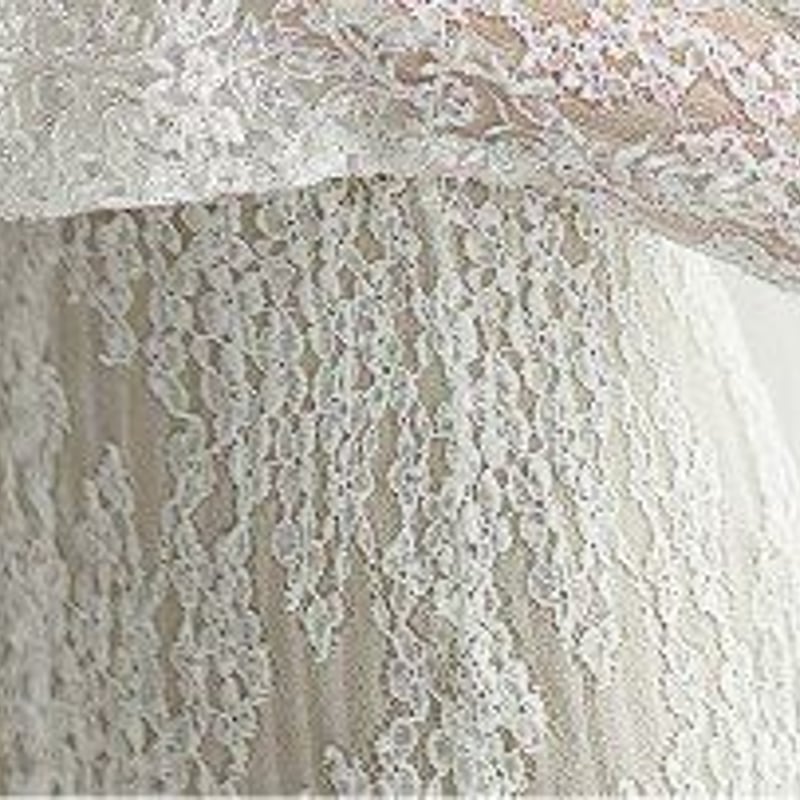 高品質 3D立体レース刺繍 ウエディングドレス フレア袖 Vネック  