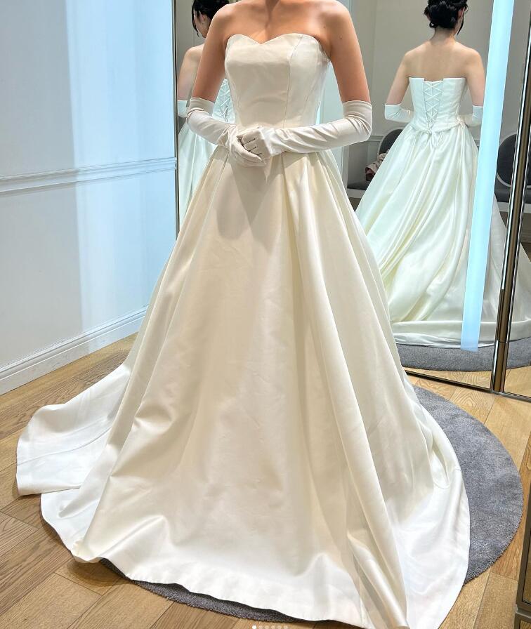 パーティードレス 取り外しオフショルダー Aライン 披露宴/結婚 パーティードレス 取り外しオフショルダー Aライン 披露宴/結婚