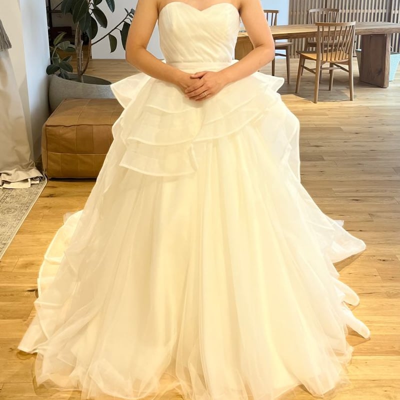 超お値打ち Q0281ビスチェタイプロングドレス段々フリルかわいい