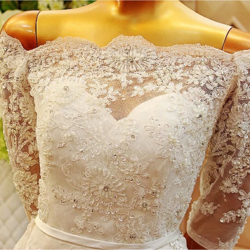 2wayトレーン取り外し可 高級ウェディングドレス ドレス