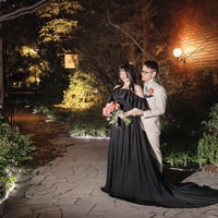 実例写真！ カラードレス カラードレス オフショルダー  高級イタリアサテン  ロングトレーン  花嫁 前撮り