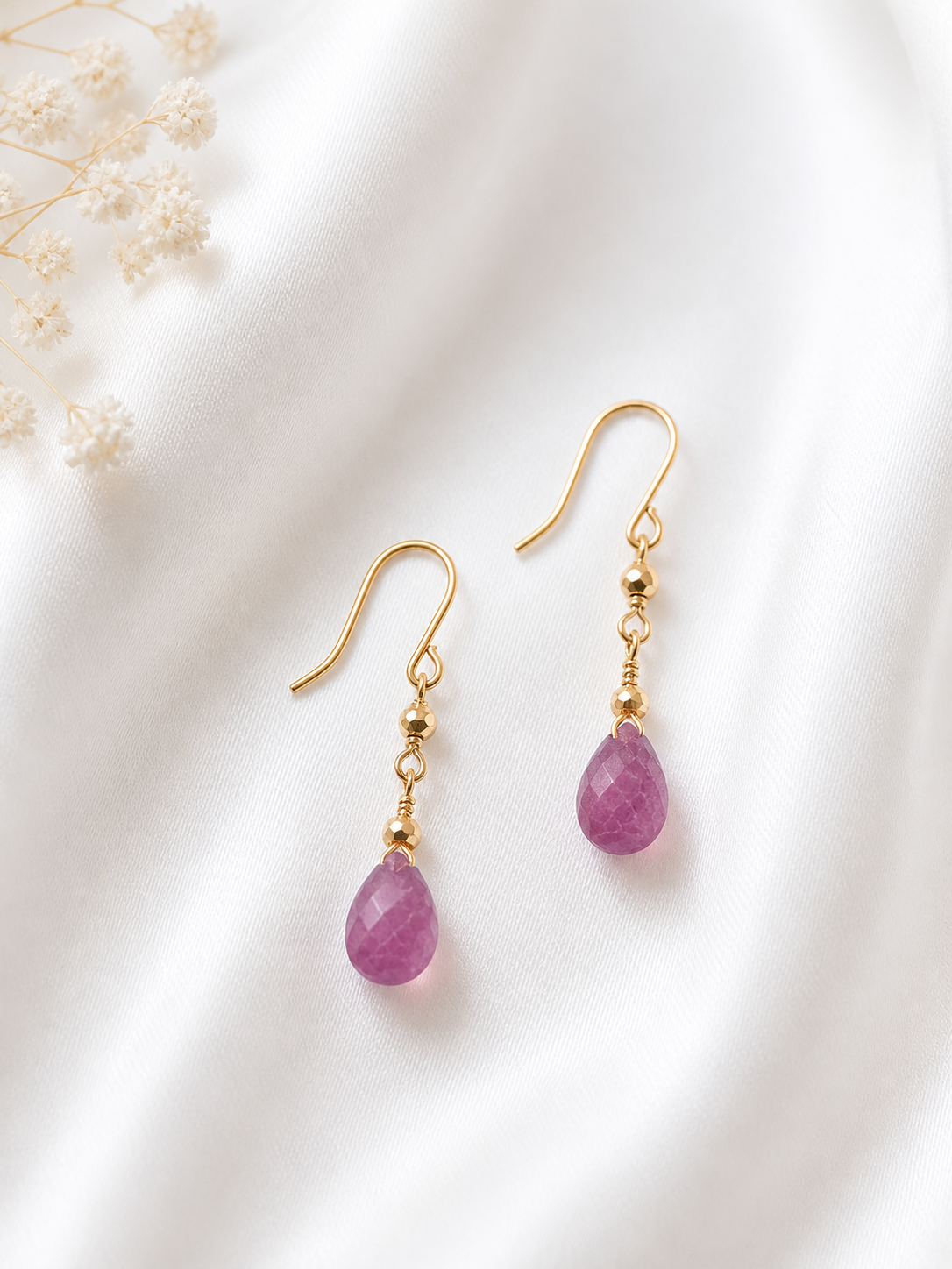 18k ピンクサファイア ピアス | IRIS Gem & Jewelery