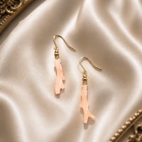 18k コーラル　ピアス