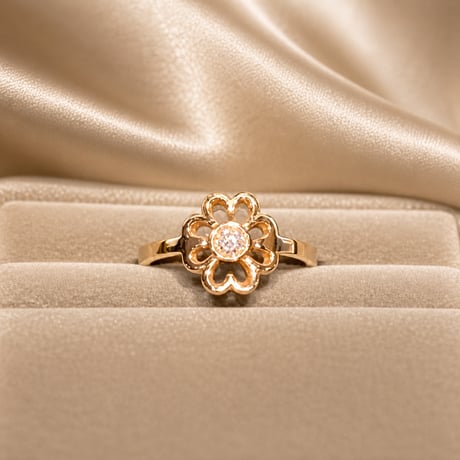 パパひつじ‼️売り切り‼️美品❣️14Kダイヤモンド❣️花モチーフ リング 18k フラワーモチーフ リング | IRIS Gem & Jewelery