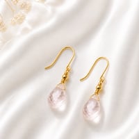 18k ローズクォーツ　ピアス