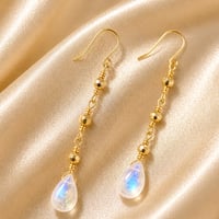 18k ブルームーンストーン　ロングピアス