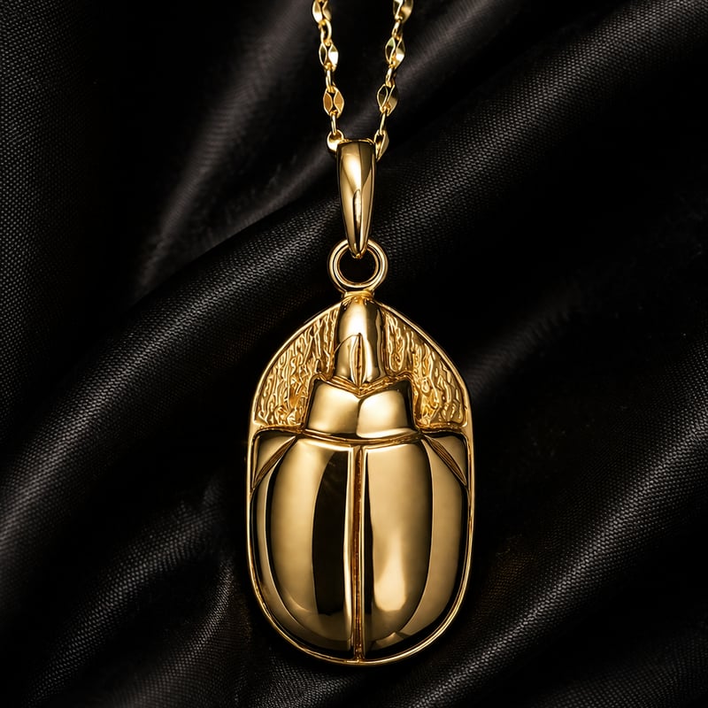 エジプト・スカラベ18kネックレス | IRIS Gem & Jewelery