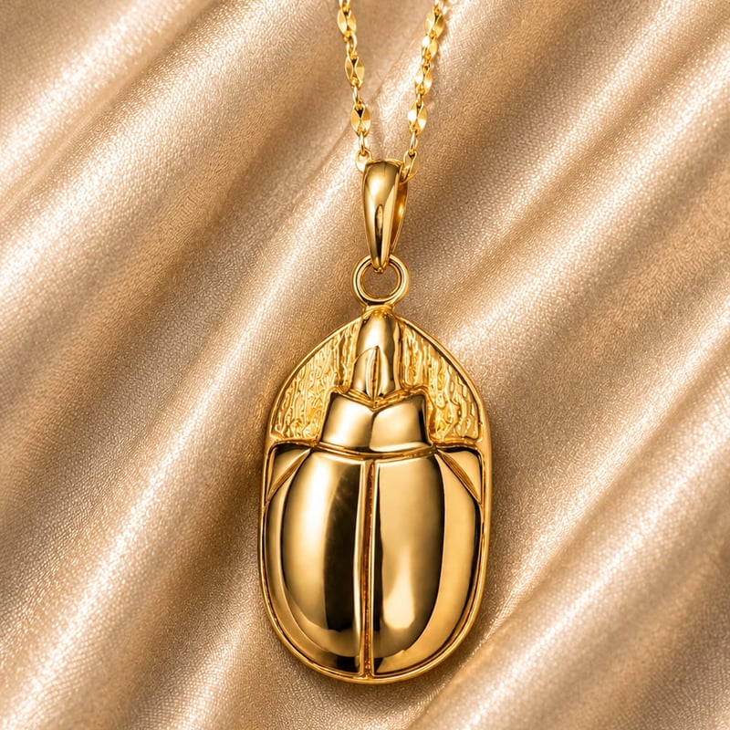 エジプト・スカラベ18kネックレス | IRIS Gem & Jewelery