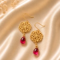 18k オリエント　ルビー　ピアス