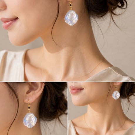 18k 淡水パール　ピアス