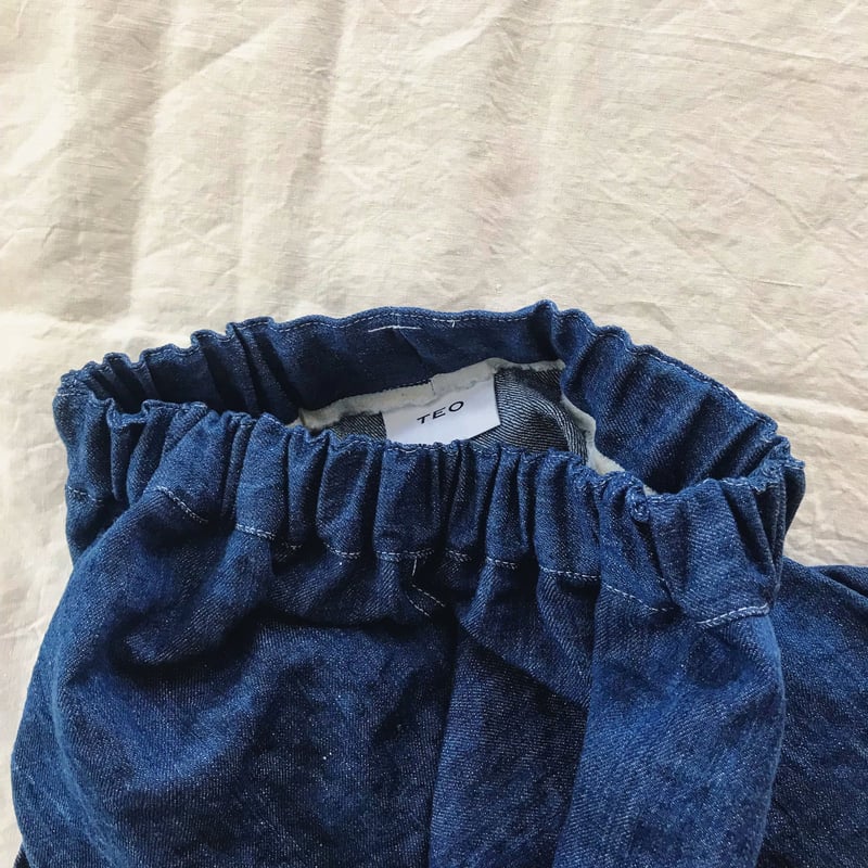 #25183 ハルソラタン　リネン100% バルーンパンツ　丈94cm リネンデニムバルーンパンツ | TEO