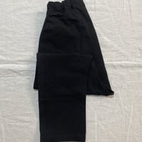 コットンリネン乾燥加工ブラック・サルエルパンツ