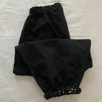 裾スパンコール・コットンリネンバルーンブラック×ブラック