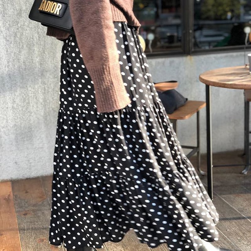 二段ラッフルドットスカート | myinemy's STORE