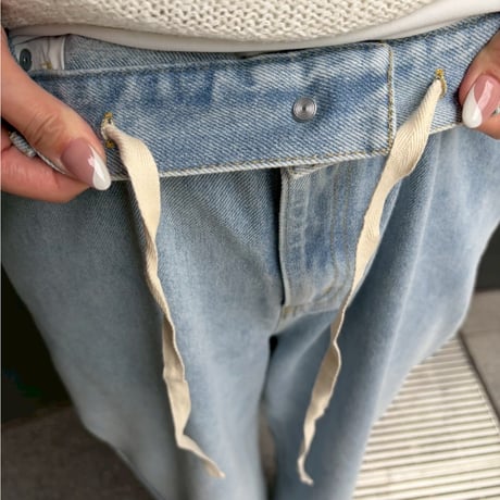 ドロストワイドデニムパンツ(2サイズ展開)