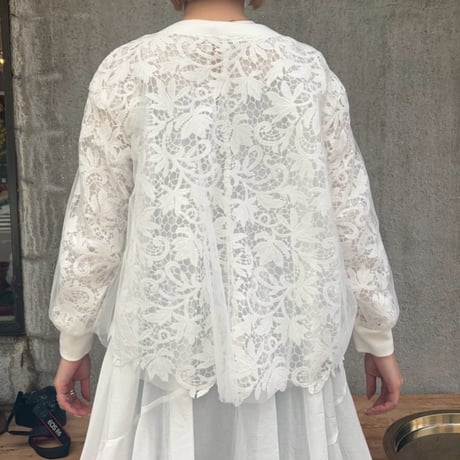レース×チュールジャケット(ホワイト)