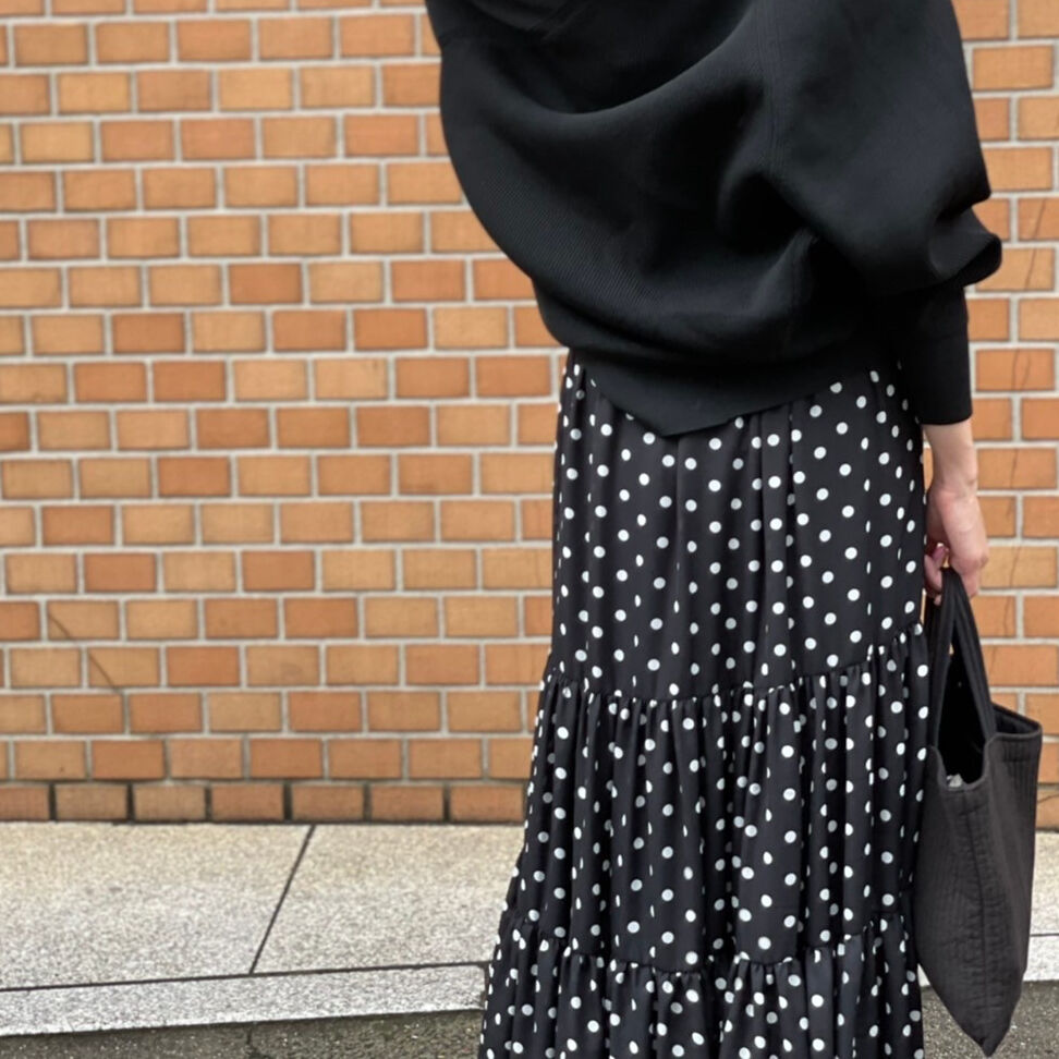 二段ラッフルドットスカート | myinemy's STORE