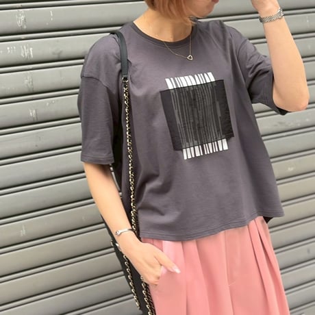 ロゴチュール重ねTシャツ(グレー)