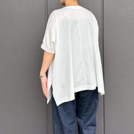 SANTA MONICA ロゴワイド半袖Tシャツ(ホワイト)