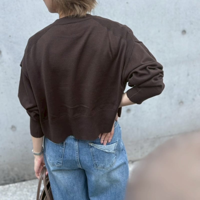リラクシーショート丈ニット(ブラウン) | myinemy's STORE