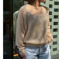 フワフワボリュームあみニット  (ベージュ)