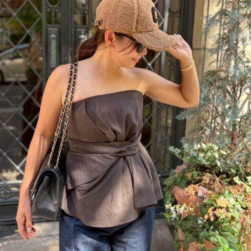 アシメタックビスチェ(ブラウン) | myinemy's STORE