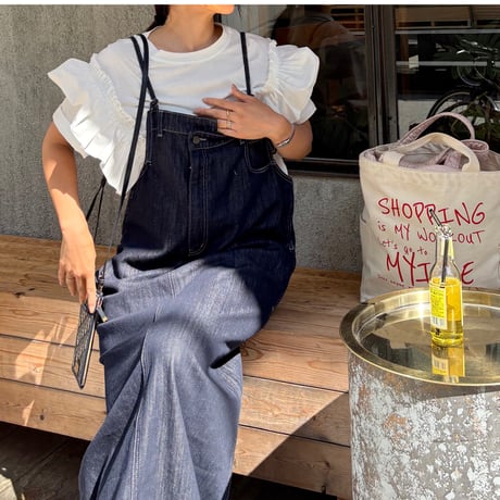 ショルダーフリルデザインTシャツ(ホワイト)