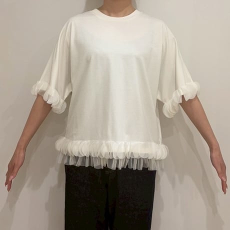 レディライクドッキングオーバーサイズTシャツ(ホワイト)