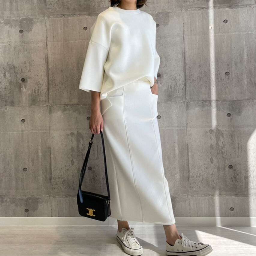 ボンディングアイラインスカート(ホワイト) | myinemy's STORE