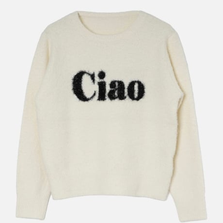 パロディユニセックス ciaoラメシャギーニット(ホワイト・ブラック)