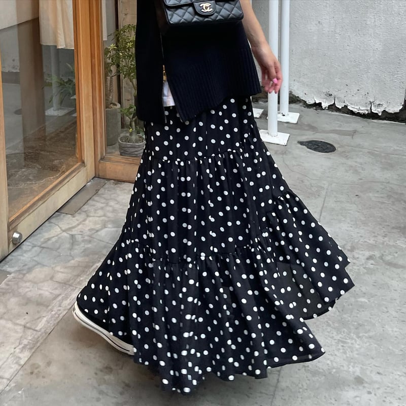 二段ラッフルドットスカート | myinemy's STORE