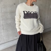 パロディユニセックス Dラメシャギーニット(ホワイト・ブラック)