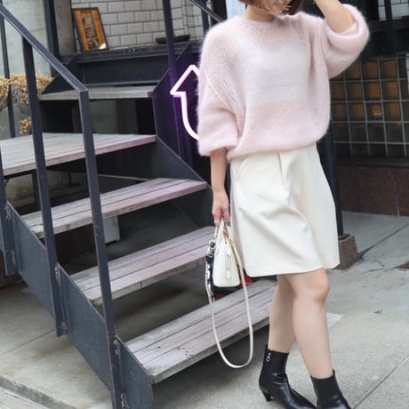 キュロットライクショートパンツ(ベージュ)