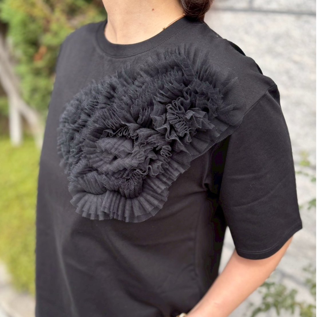 トクコプルミエヴォル チュールフリル刺繍Tシャツ　チュニック　M 黒 刺繍 2025年最新】トクコプルミエヴォル トクコの人気アイテム - メルカリ