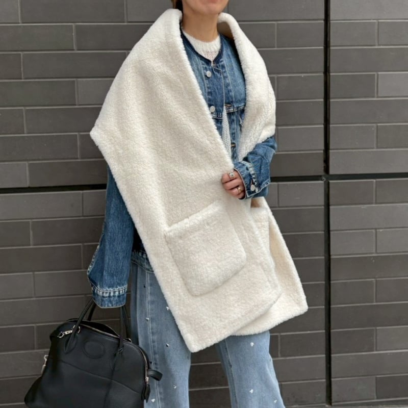 HYEON ボア ストール ボア ストール ブラック｜ユナイテッドアローズ アウトレットの