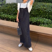 フロントアシメトリーデニムサロペット
