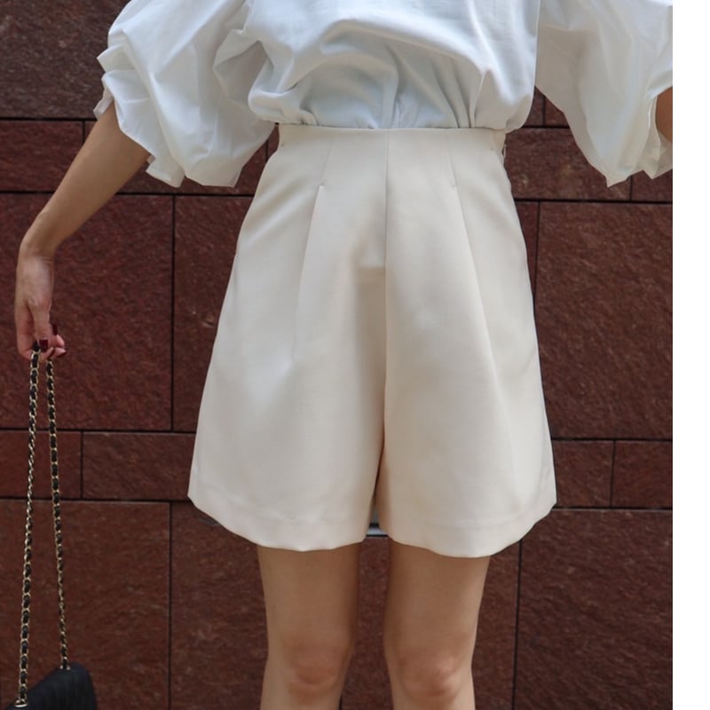 キュロットライクショートパンツ(ベージュ) | myinemy's STORE