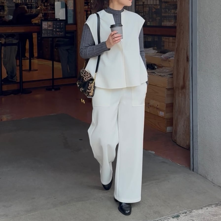 ワイドストレートパンツ(ホワイト) | myinemy's STORE