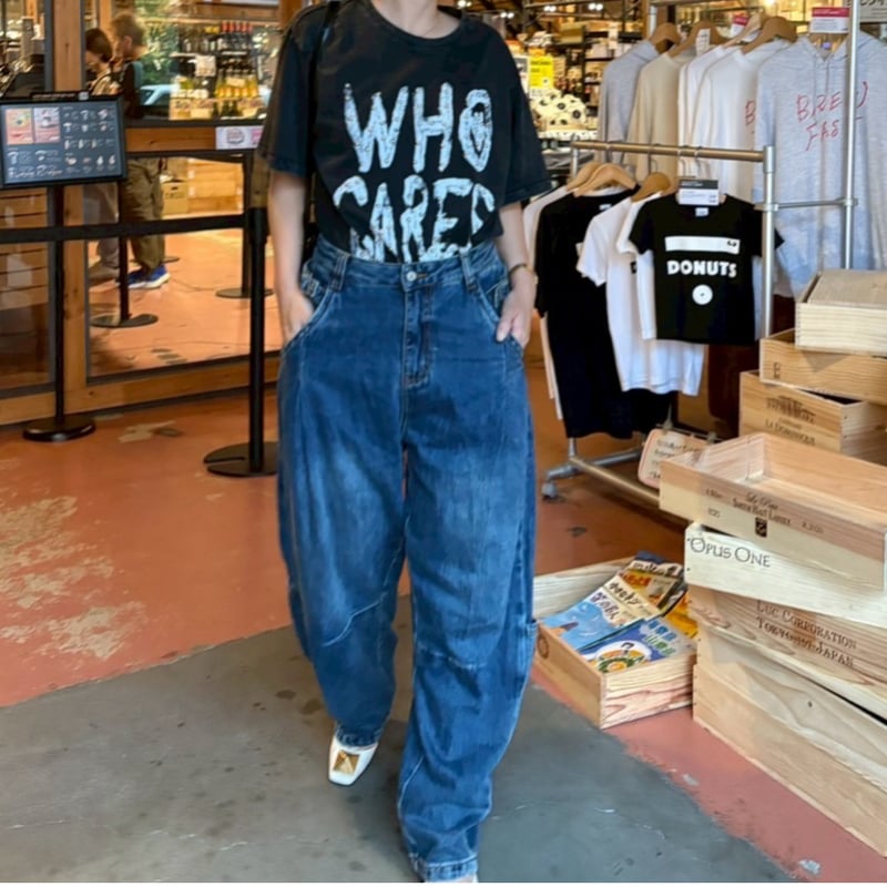 サイドベルトコクーンワイドデニム | myinemy's STORE