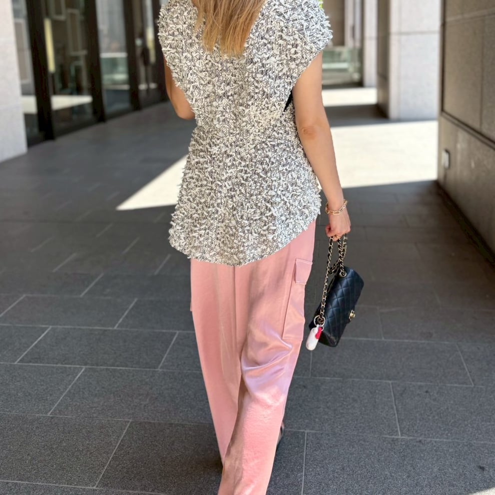 サテンカーゴイージーパンツ(ピンク) | myinemy's STORE