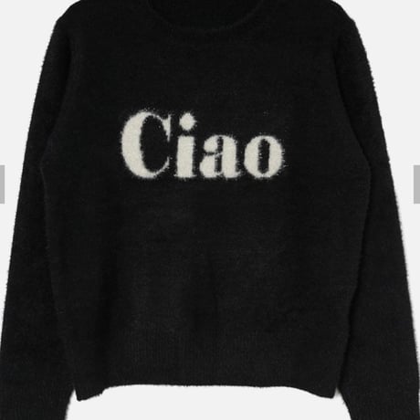 パロディユニセックス ciaoラメシャギーニット(ホワイト・ブラック)